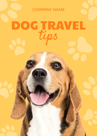 Ad of Dog Travel Tips with Cute Beagle Flayer Πρότυπο σχεδίασης