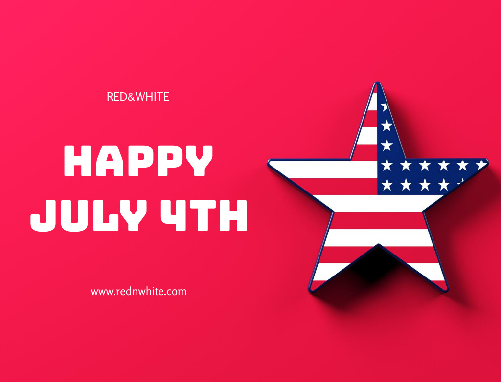 USA Independence Day Celebration With Star Postcard 4.2x5.5in Πρότυπο σχεδίασης