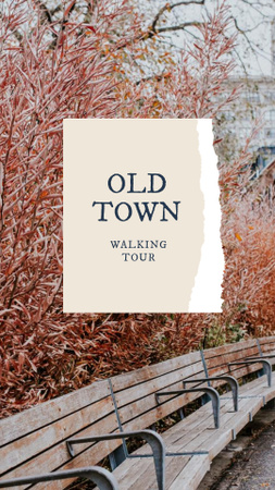 Designvorlage Walking Tour Offer with Benches in autumn Park für Instagram Story