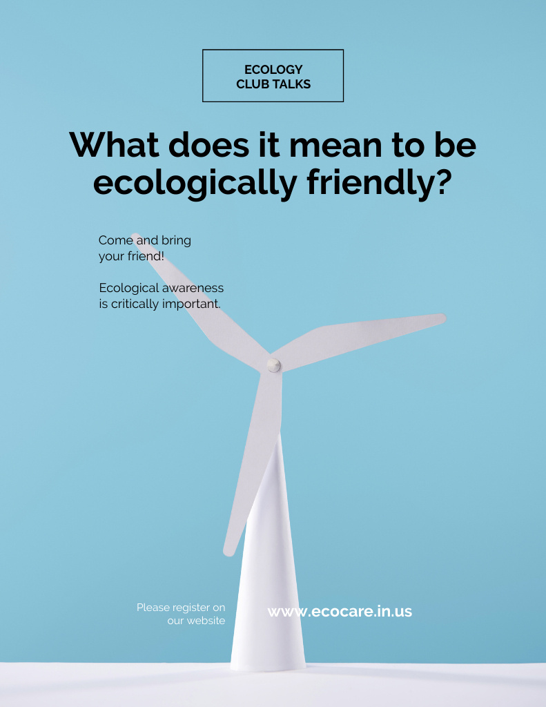 Eco-Friendly Energy Promotion on Blue Flyer 8.5x11in Tasarım Şablonu