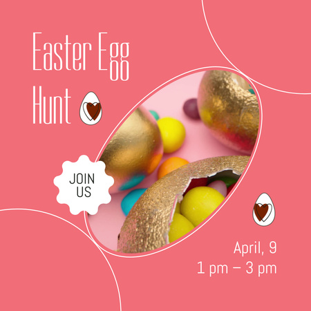 Colorful Dyed Egg Hunt Announcement Animated Post Design Template