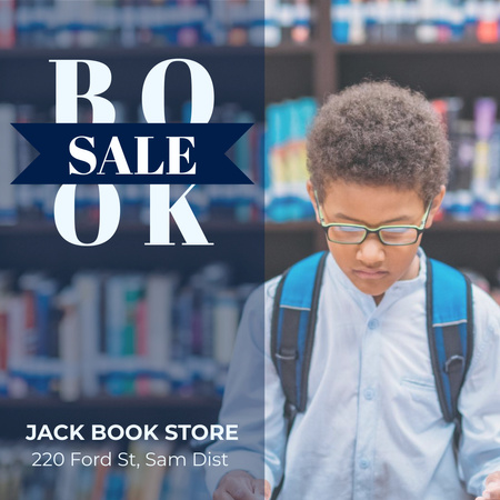 Books Sale Announcement with Pupil Instagram tervezősablon