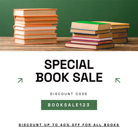 Great Book Sale with Discounts Instagram tervezősablon