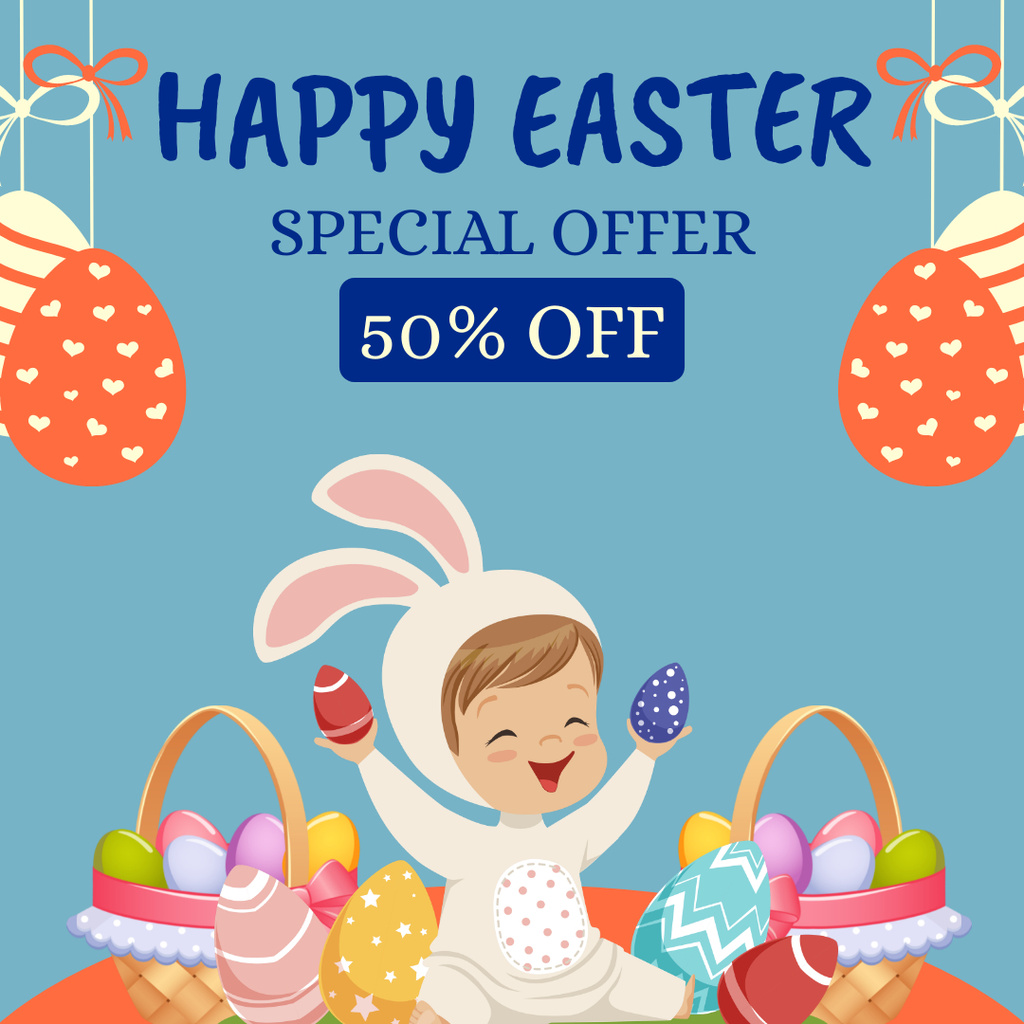 Special Easter Offer with Discount Instagram Šablona návrhu