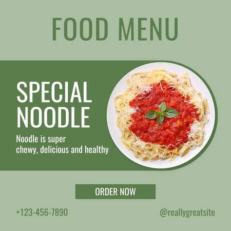 Special Noodle Offer on Green Instagram Design Template