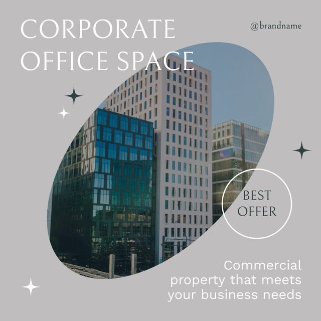 Ontwerpsjabloon van Instagram AD van Corporate Office For Rent