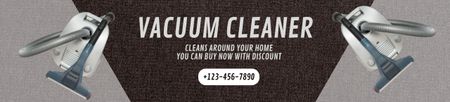 Ontwerpsjabloon van Ebay Store Billboard van Vacuum Cleaners Offer Brown