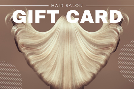Beauty Salon Ad with Woman with Gorgeous Blonde Hair Gift Certificate Design Template
