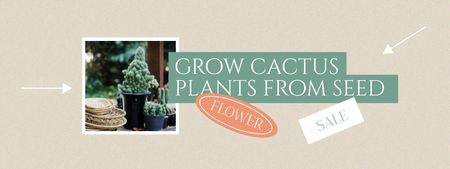 Plantilla de diseño de Cupón de oferta de venta de semillas de plantas de cactus Coupon 