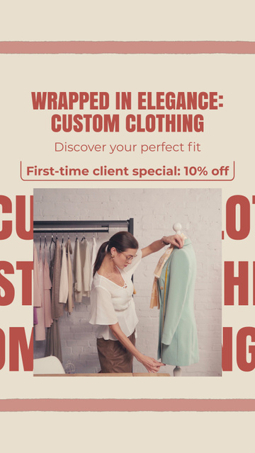 Offer of Elegant Handmade Clothes from Dressmaker Instagram Video Storyデザインテンプレート