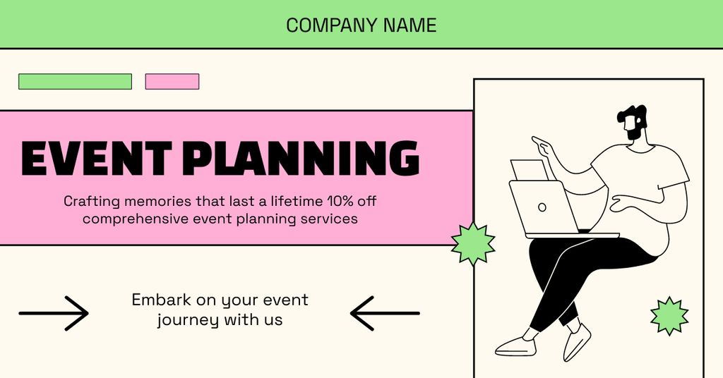 Reduced Prices for Event Planning Services Facebook AD Design Template
