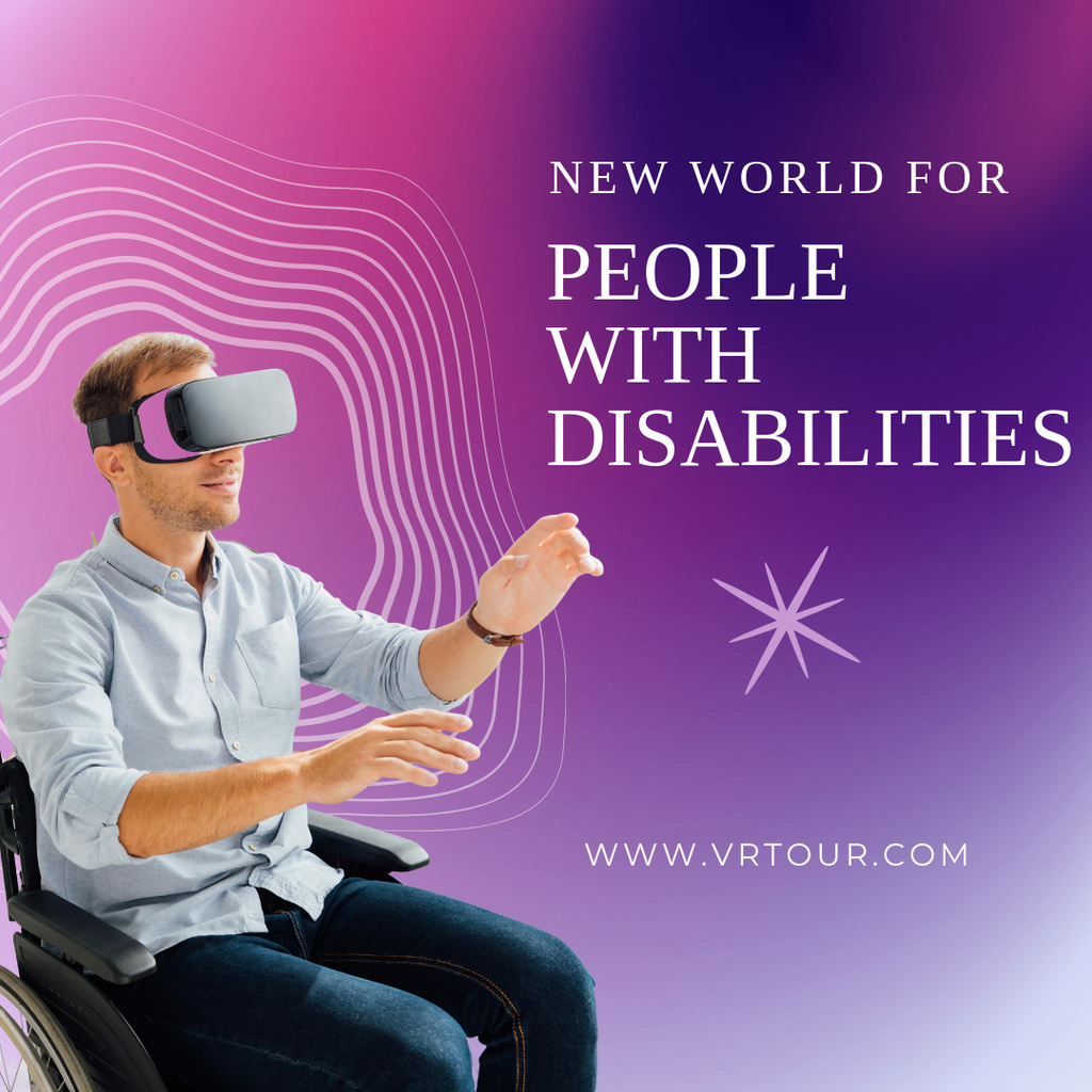 Designvorlage New World For People With Disabilities für Instagram