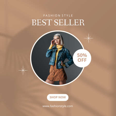 New Apparel Collection with Attractive Blonde Instagram Design Template