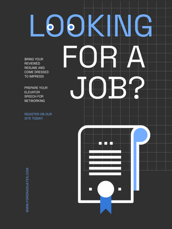 Graduate Career Fair Event Announcement Poster US Design Template