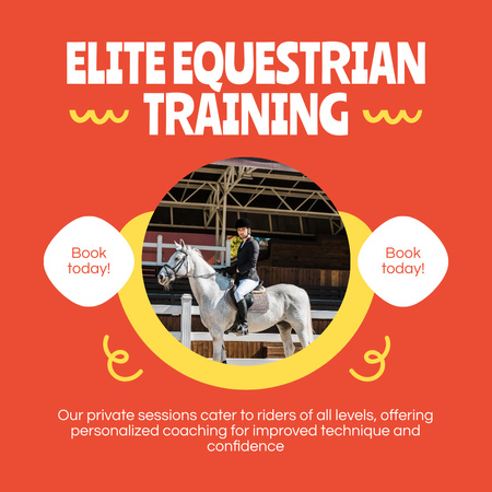 Elite Private Training in Equestrian Sports Announcement Instagram Design Template