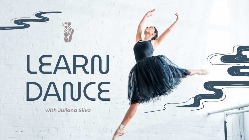 Dance Classes Ad with Tender Ballerina Youtube Thumbnail Tasarım Şablonu