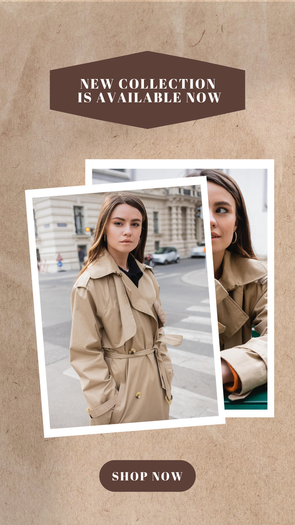 Woman in Stylish Coat Instagram Storyデザインテンプレート