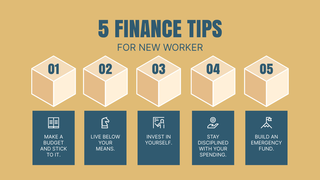 Ontwerpsjabloon van Timeline van Financial Tips List
