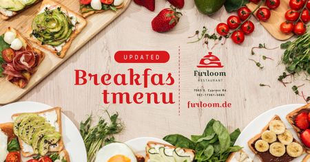 Plantilla de diseño de Menú de desayuno Ingredientes frescos para cocinar Facebook AD 