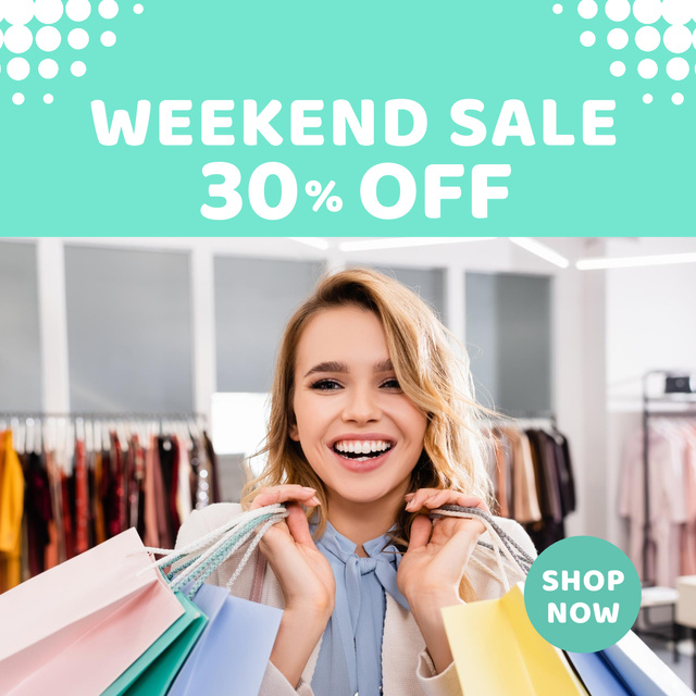 Womenswear Weekly Sale Announcement Instagram AD Design Template