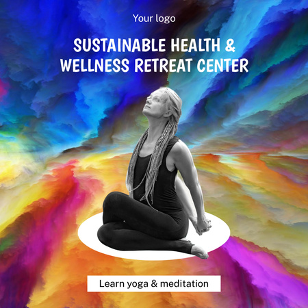 Yoga and Meditation Ad Instagram Design Template