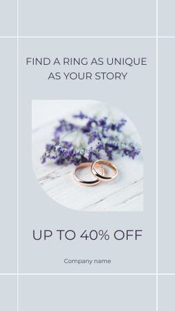Ontwerpsjabloon van Instagram Story van Wedding Rings Ad