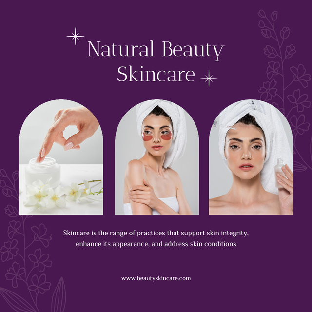 Woman with Patches for Natural Beauty Scincare Promotion Instagram tervezősablon