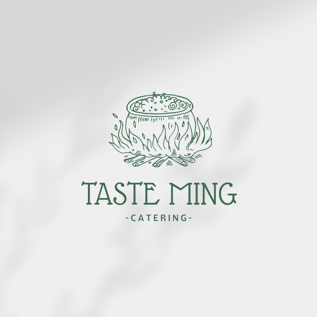 Catering Restaurant Ad Logo Design Template