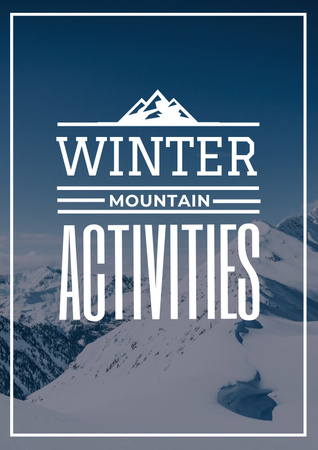 Plantilla de diseño de Winter Activities Inspiration with People in Snowy Mountains Poster 