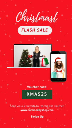 Christmas Flash Sale Announcement Instagram Story Tasarım Şablonu