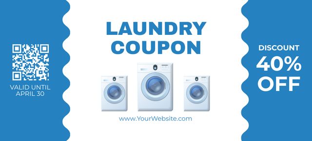 Discounts on Laundry Service for All Coupon 3.75x8.25in Design Template