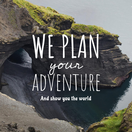 Travel Agency Offer with Ocean Cliff Instagram Design Template