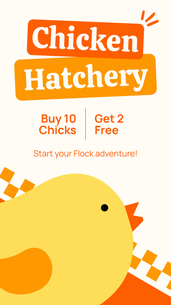 Chicken Hatchery Services Offer on Yellow Instagram Storyデザインテンプレート