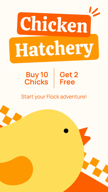 Chicken Hatchery Services Offer on Yellow Instagram Story Šablona návrhu