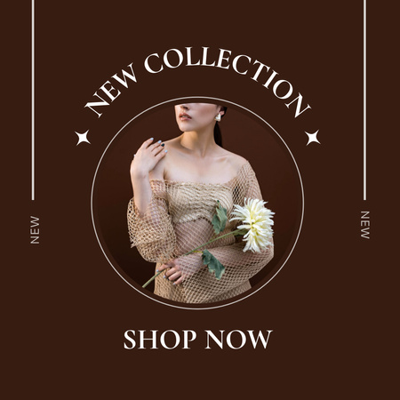 Brown Sale of Female Clothes Collection Instagram tervezősablon
