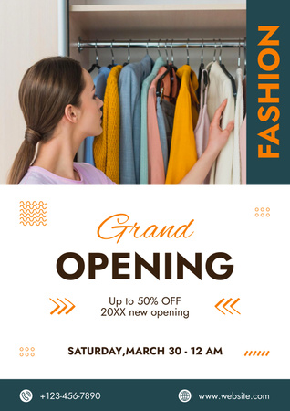 Grand Opening Of Fashion Store Poster Design Template