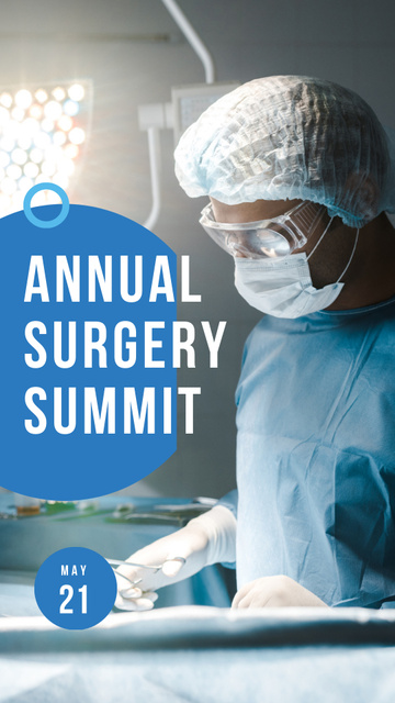 Designvorlage Annual Surgery Summit Announcement für Instagram Story