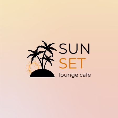Cute Summer Cafe Ad Logo Design Template