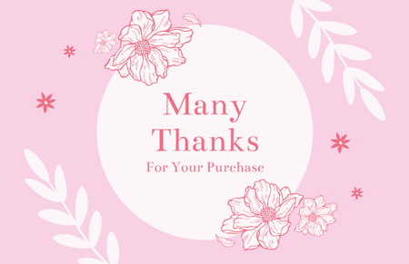 Many Thanks For Your Purchase Thank You Card 5.5x8.5in Design Template