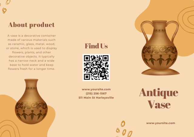 Modèle de visuel Antique Vases and Crockery - Brochure