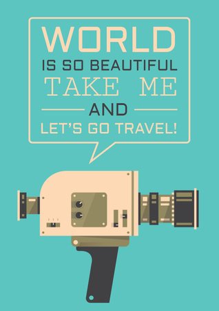 Motivational travel Quote Poster Tasarım Şablonu