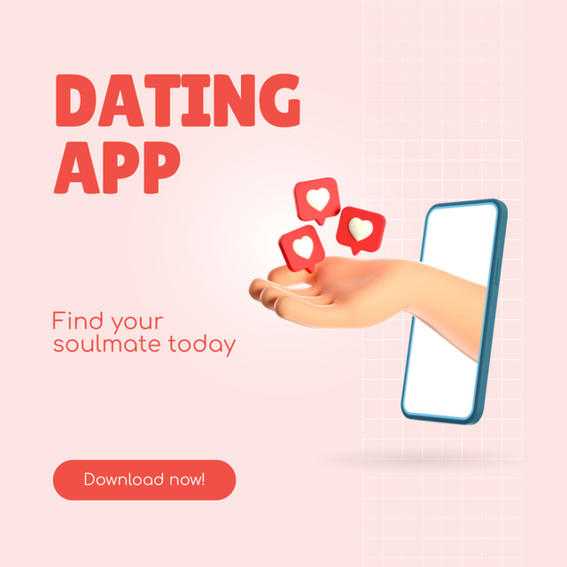 Plantilla de diseño de Dating App Promotion Instagram 