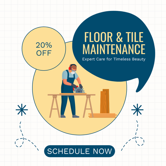 Best Floor & Tile Maintenance At Discounted Rates Animated Post Design Template