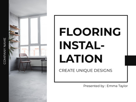 Template di design Servizi di installazione di pavimenti con interni minimalisti Presentation