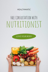 Practical Nutritionist Consultation Offer with Vegetables in Box