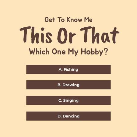 Designvorlage Questionnaire about Hobby für Instagram