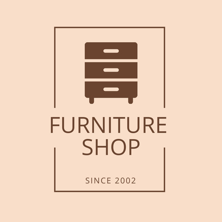 Furniture Store Emblem with Chest of Drawers Logo Design Template