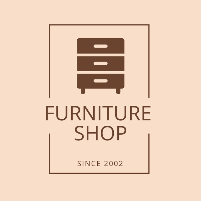 Designvorlage Furniture Store Ad with Chest of Drawers für Logo