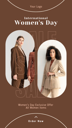 Designvorlage Women's Day Special Offer with Confident Businesswomen für Instagram Story