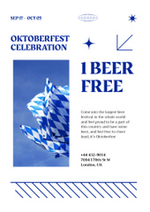 Announcement of Oktoberfest Celebtaion with Blue Flag